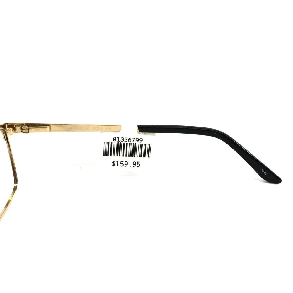 Alberto Romani Eyeglasses Frames AR8000 BK Black Gold Rectangle 57-15-140